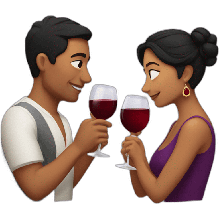 latin couple drinking wine emoji