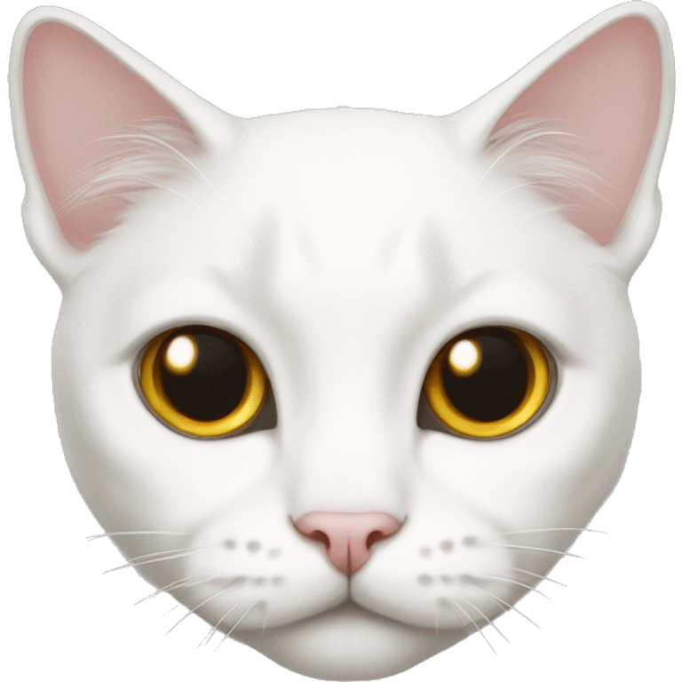 white Scottish cat with Lop-eared emoji