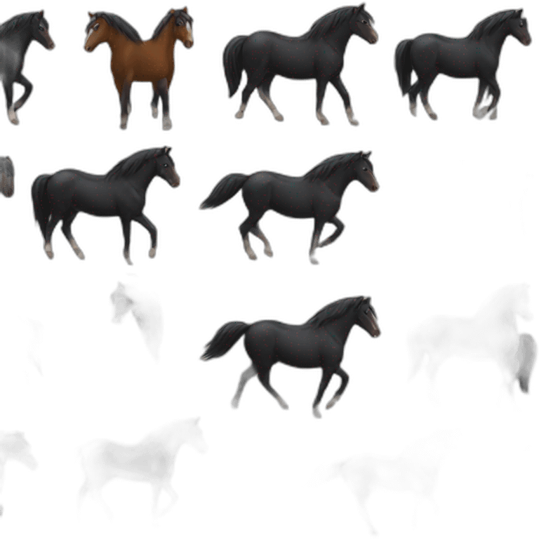 Horses black heavy truck emoji