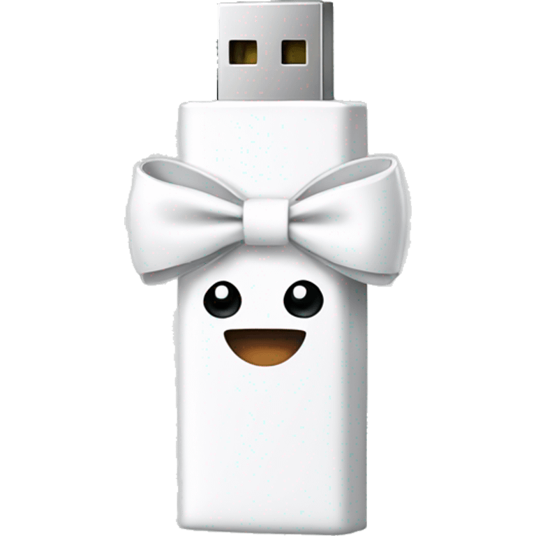 pendrive with white bow emoji