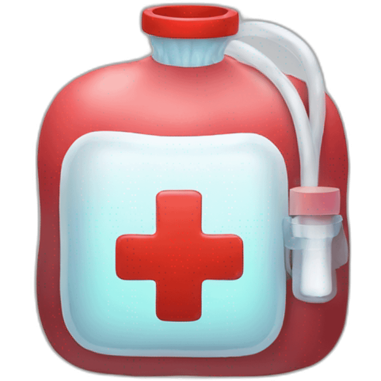 medical soft bag with red liquid emoji