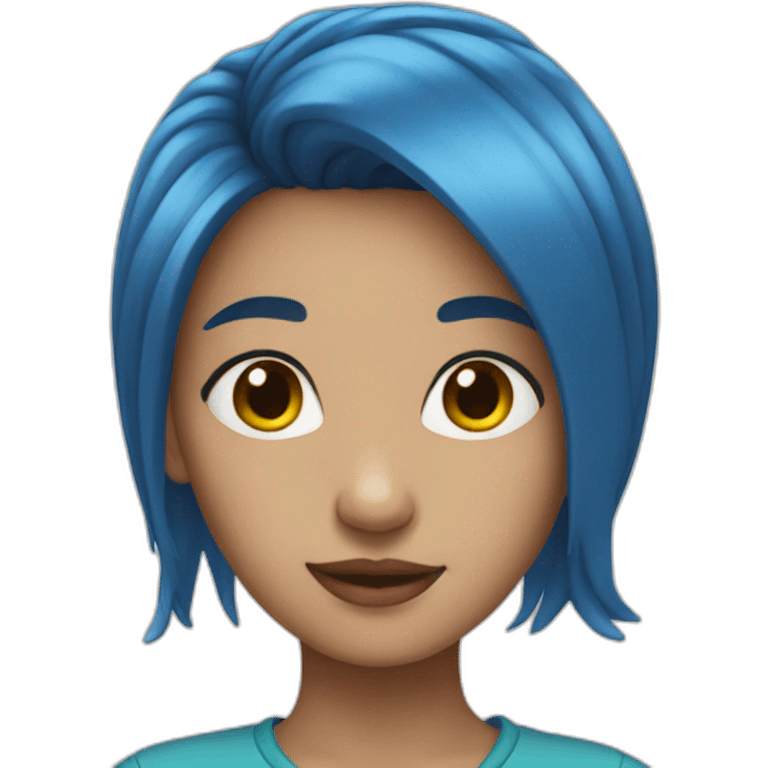 Girl with blue hair emoji