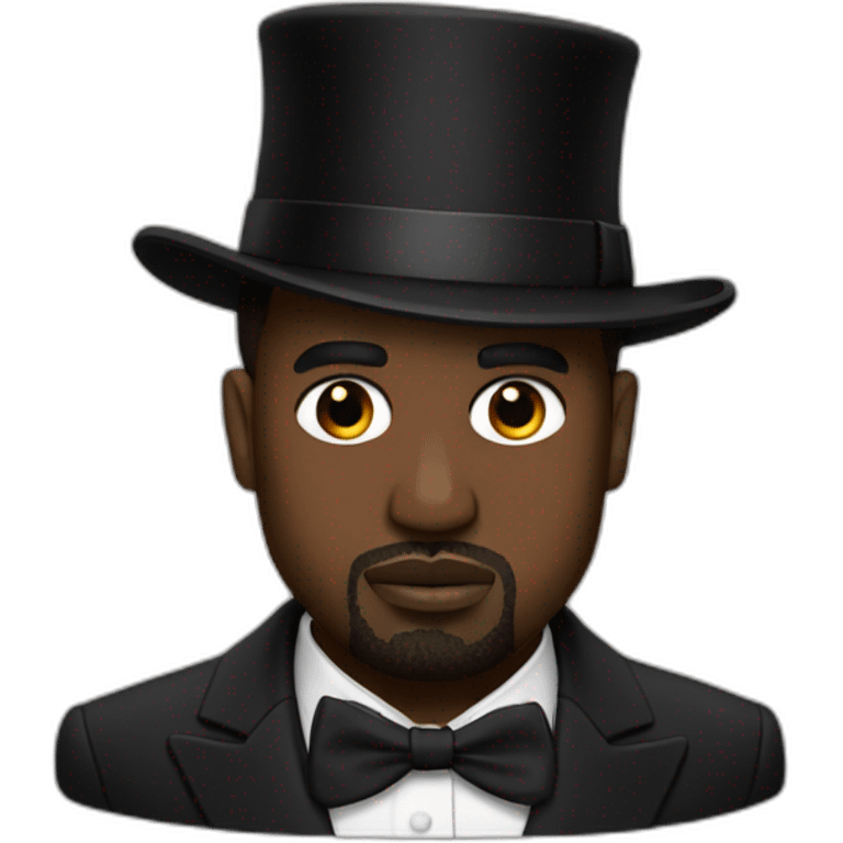 Kanye west with a top hat emoji