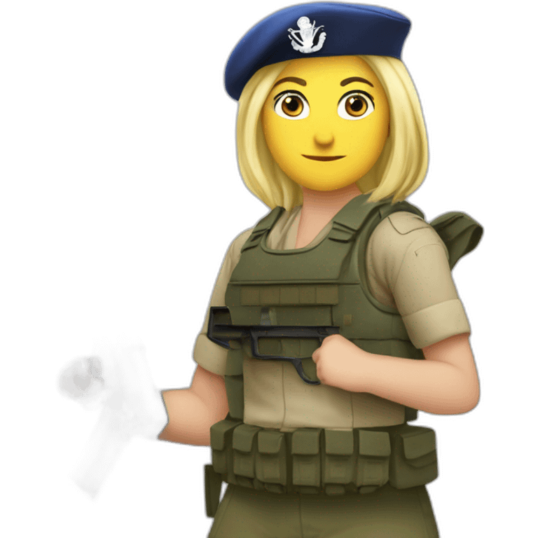 Marine Le pen with a an ak47 emoji