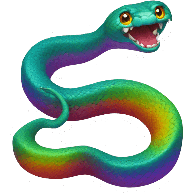 Rainbow coloured snake  emoji