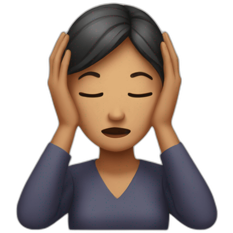 woman holding head stressed emoji