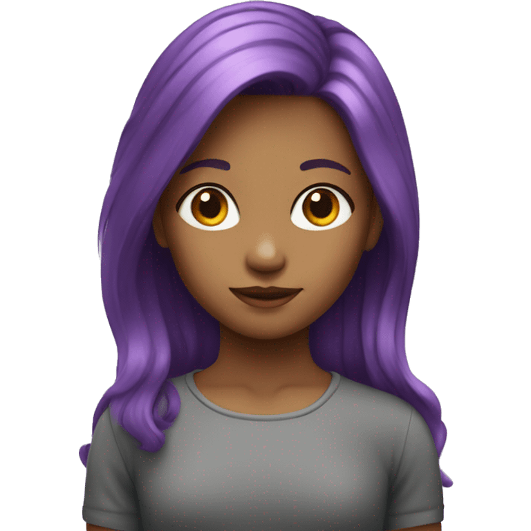 Young girl with purple hair emoji