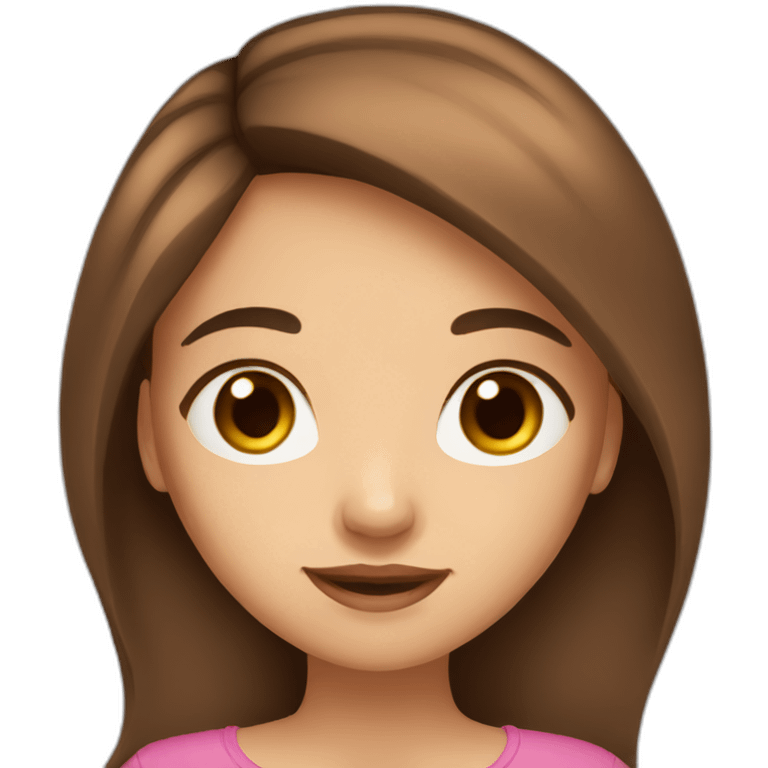 long brown hair and brown eyes girl emoji