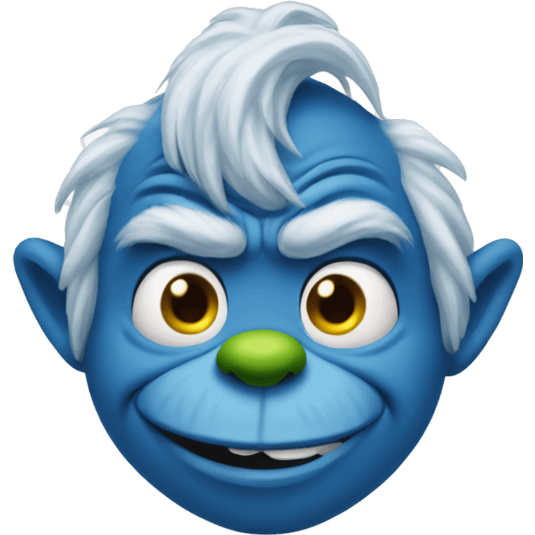 blue grinch smirking emoji