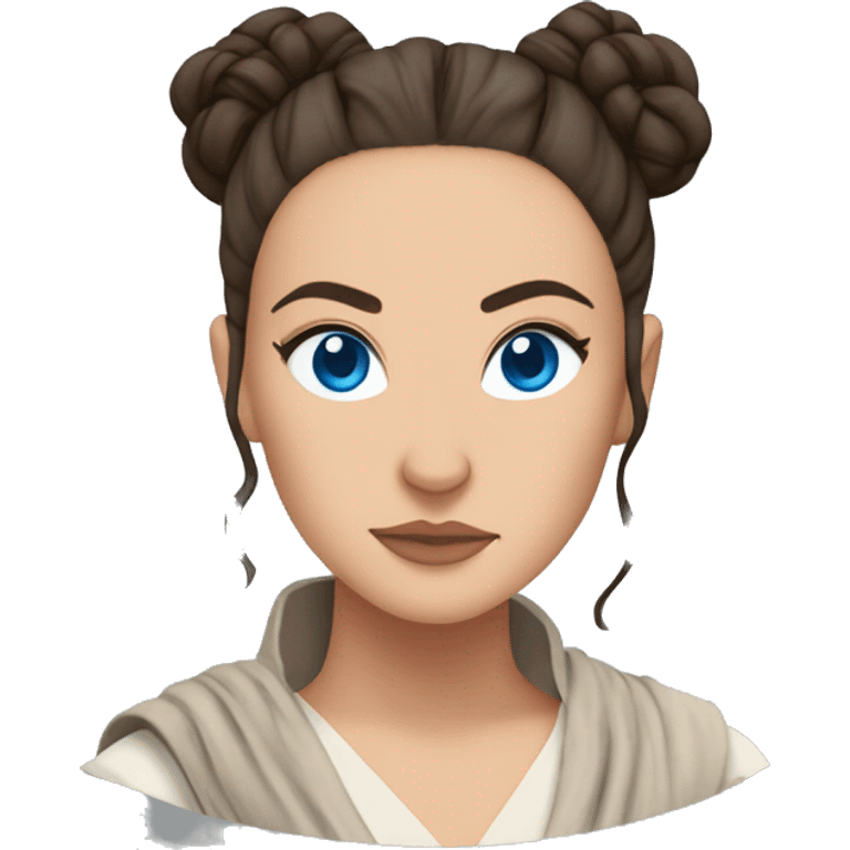 Star wars Rey blue eyes messy hair space buns emoji