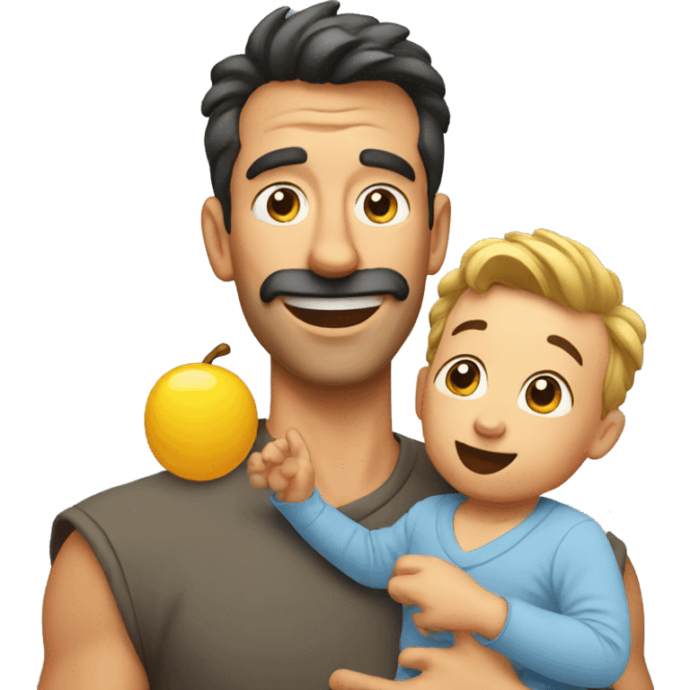 Goofy dad with baby emoji