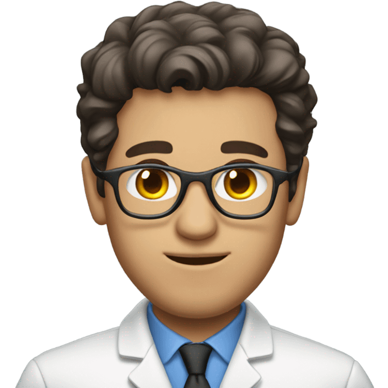 Brunette man scientist emoji