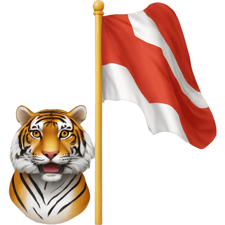 Drapeau rouge avec un tigre comme le Drapeau des tamoul emoji