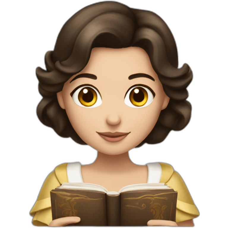 Brunette princess with book emoji