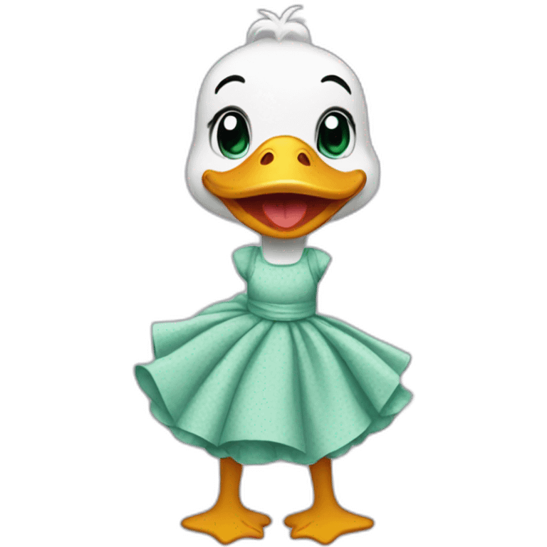 duck with dress emoji