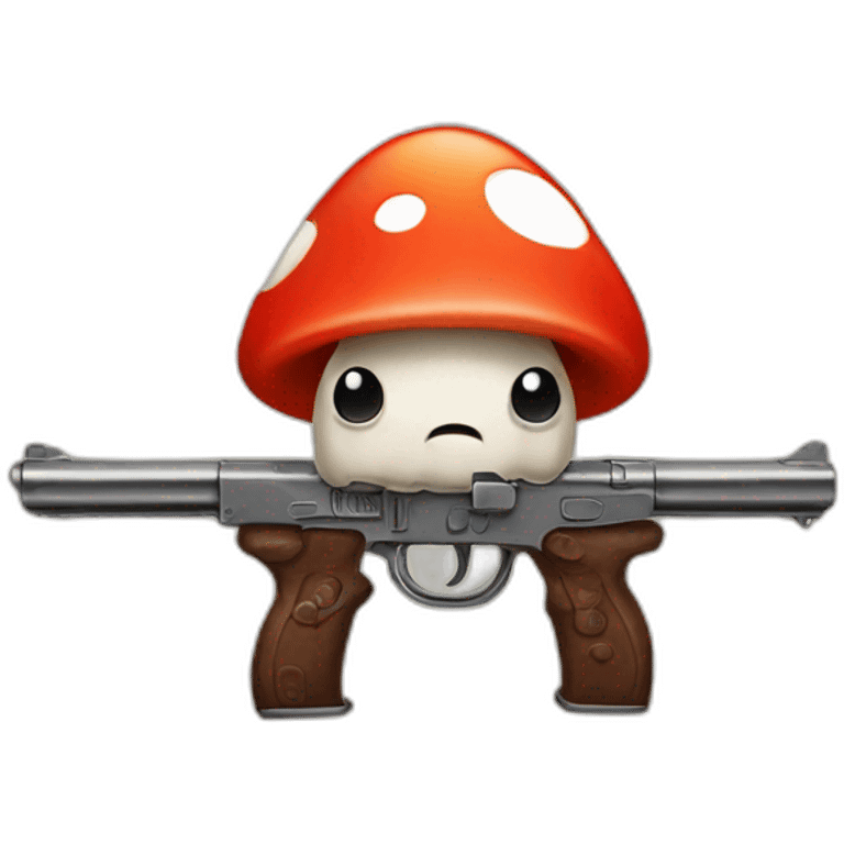 Mushroom with two guns emoji