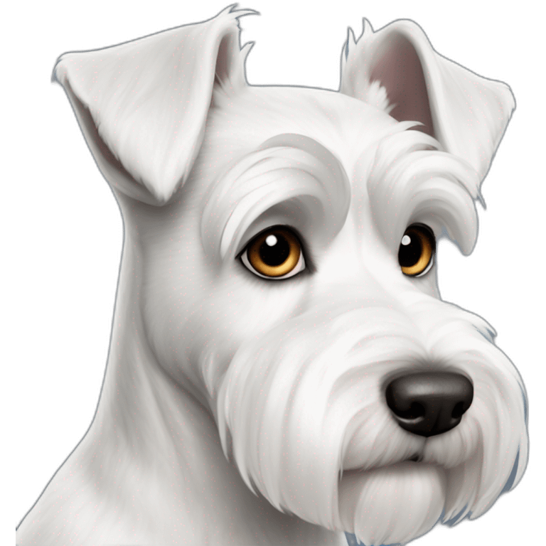 white schnauzer breed with darker fur ears and short body fur emoji