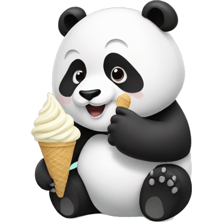 Panda eating ice cream emoji