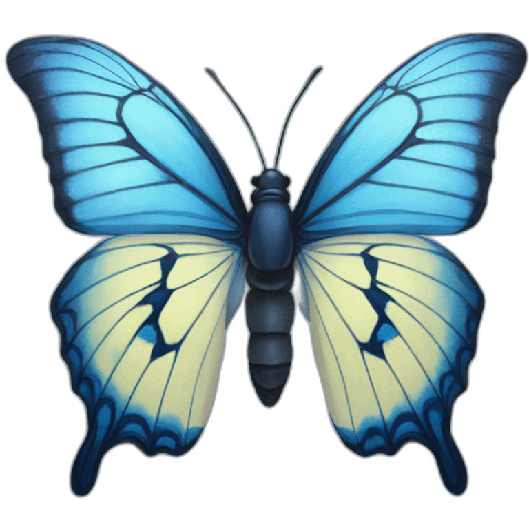 Blue butterfly metamorphosis emoji