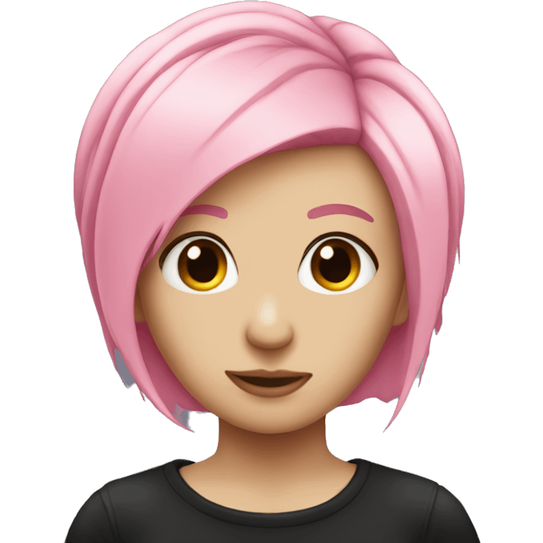 Pink hair emo girl emoji