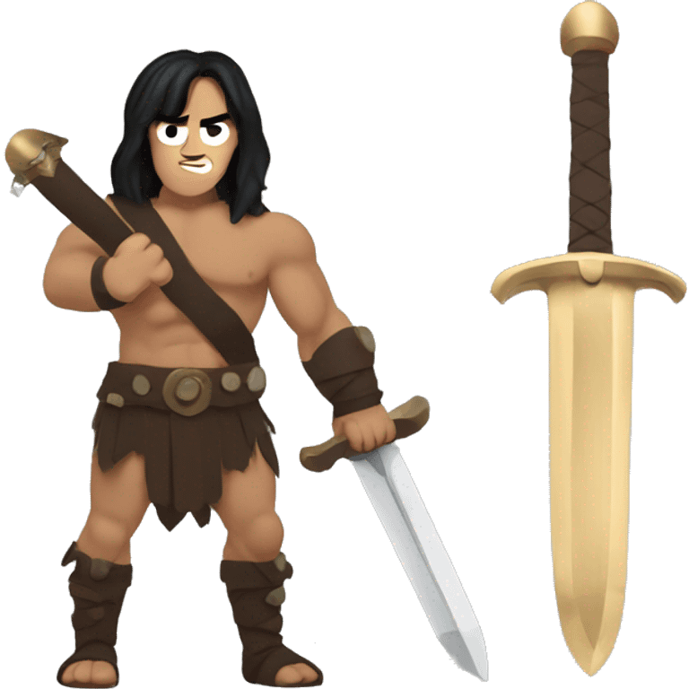 conan the barbarian with sword emoji