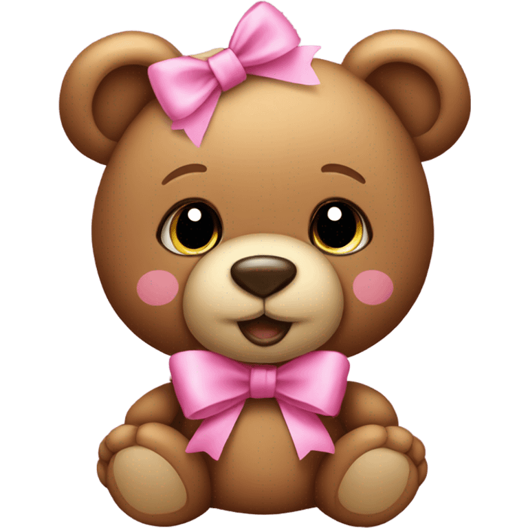 Teddy bear whit pink bow emoji