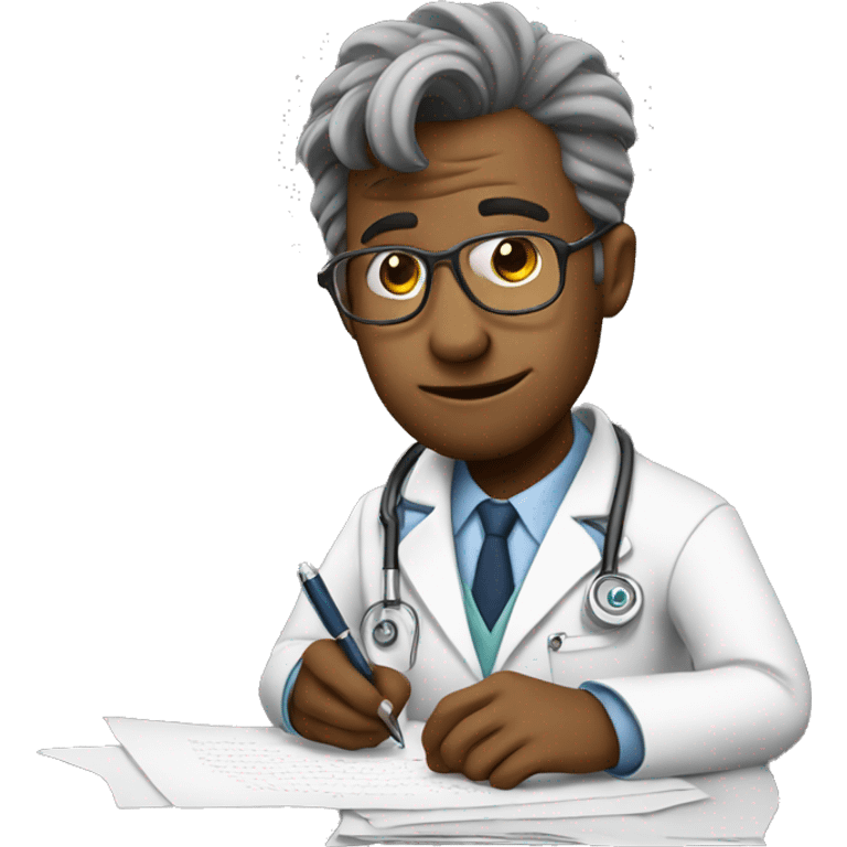 the doctor is writing a letter emoji