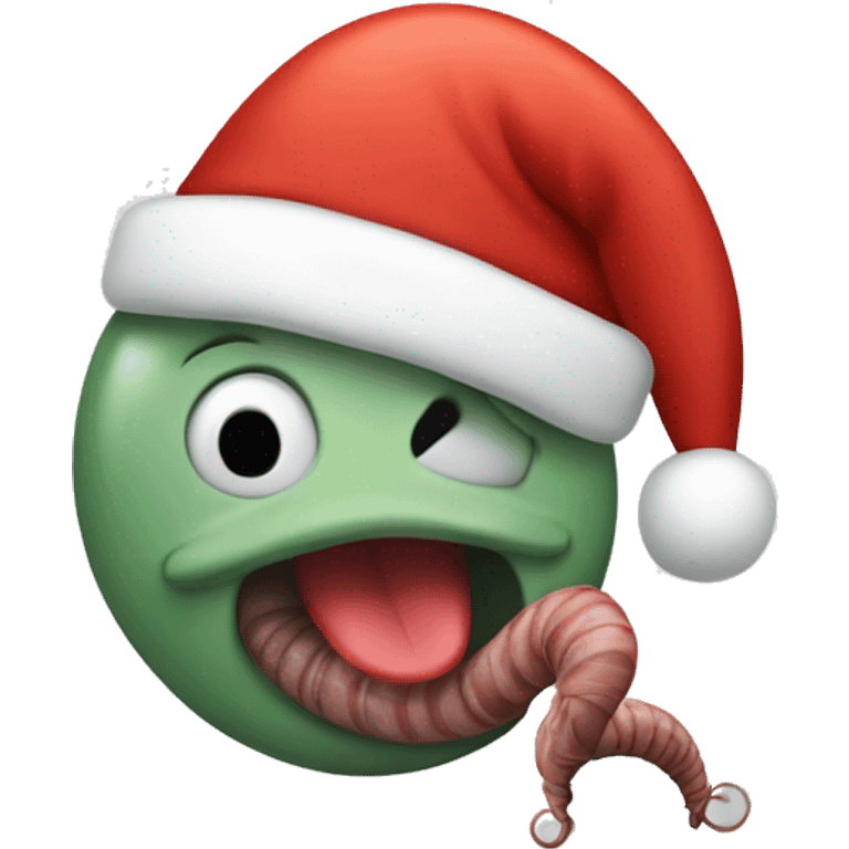 worm with santa’s hat emoji