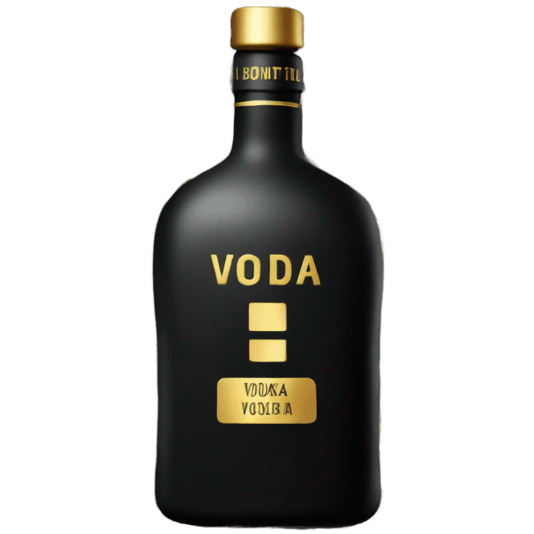 Black Matt bottle of expensive Vodka with golden letters deluxe emoji