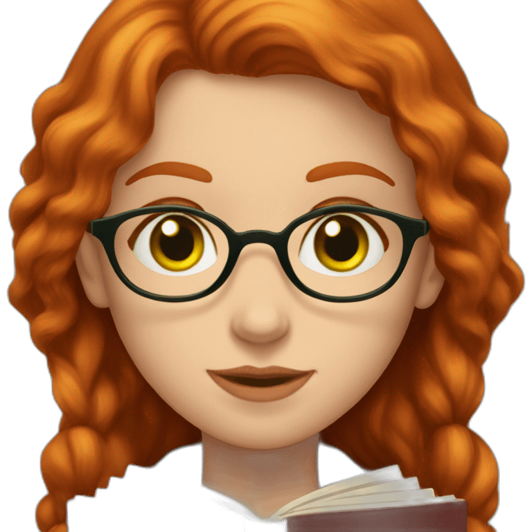 gryffindor Redhead with green eyes reading a book emoji