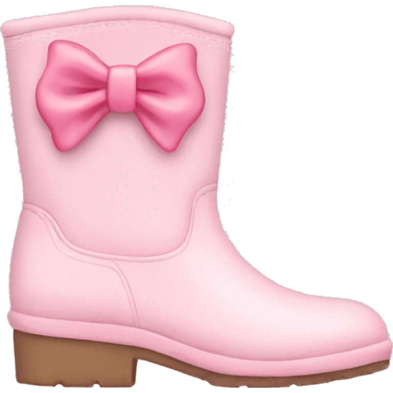 pastel pink boots with pink bow emoji