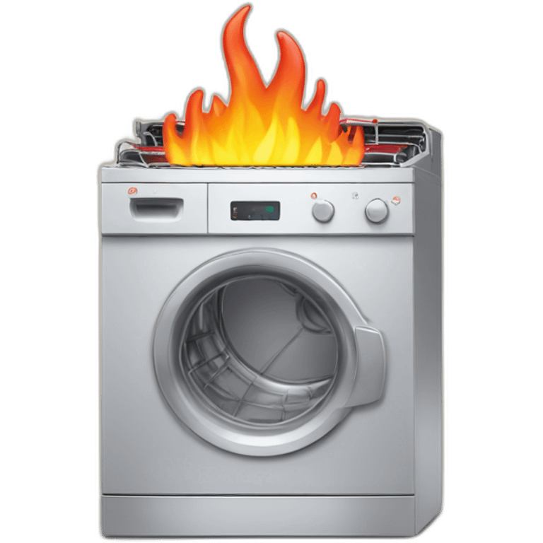 dishwasher machine on fire emoji