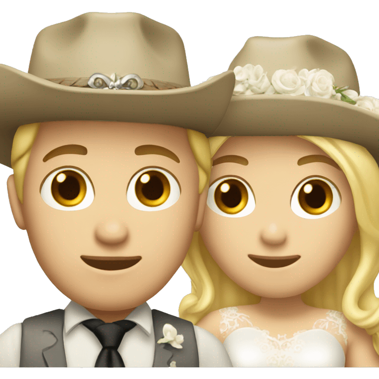 two white women getting married cowboy hats emoji