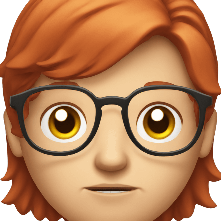 A red-head teacher in glasses is angry emoji