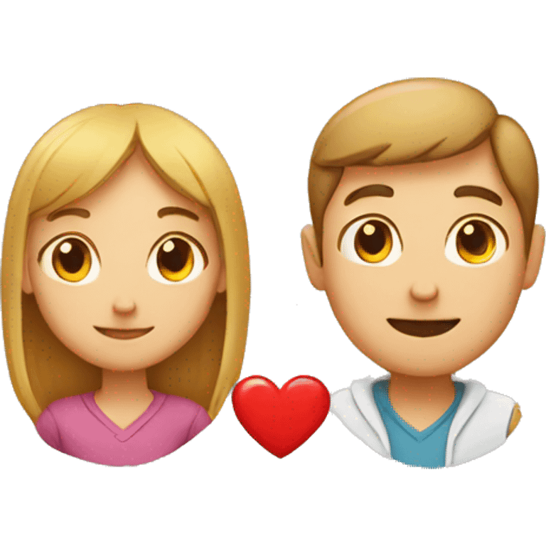 man and girl inside heart emoji