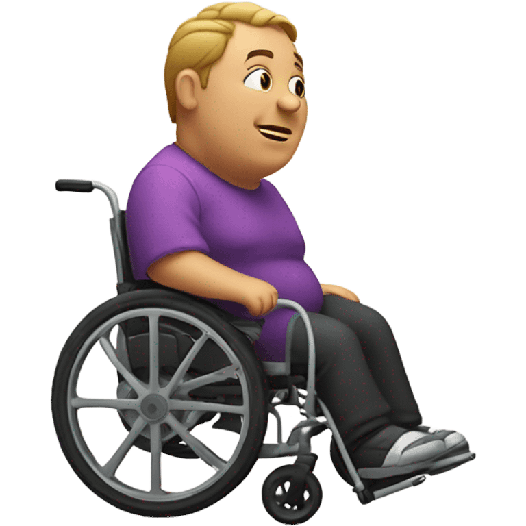 Fat person in wheel chair emoji