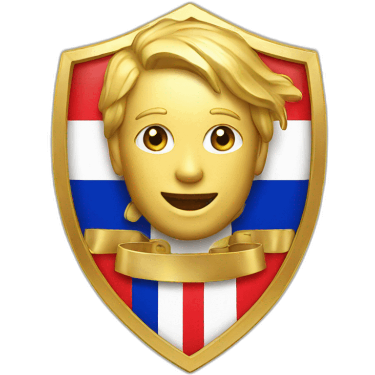 golden badge with french flag emoji