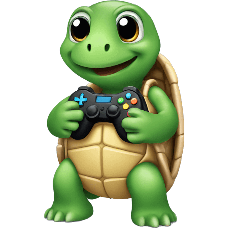 Turtle playing video games emoji