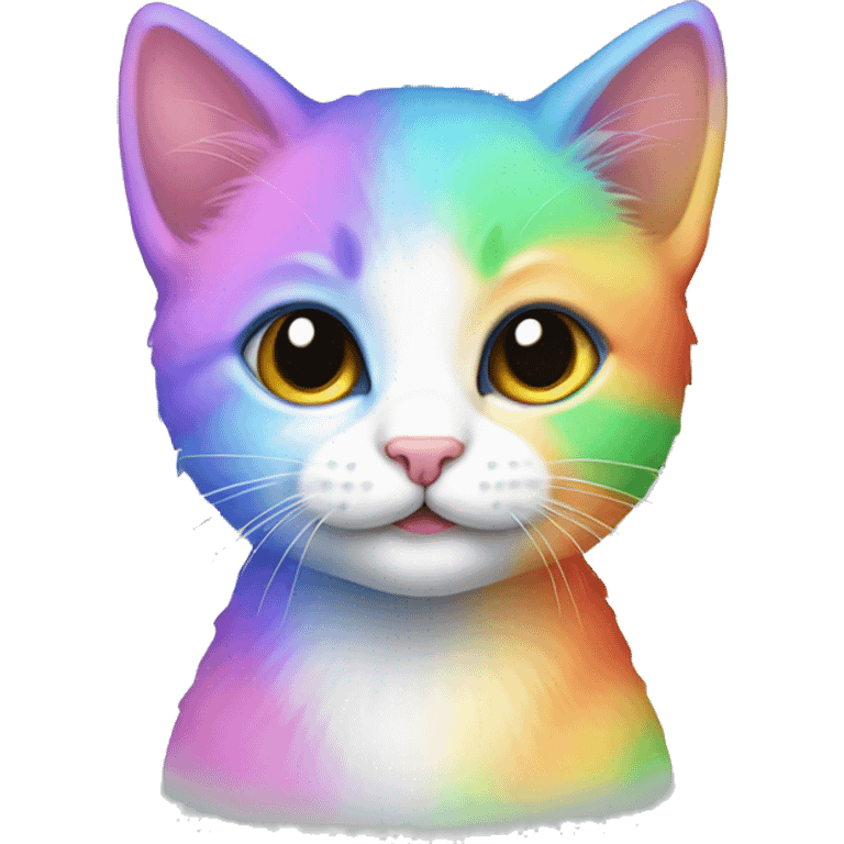 Rainbow colored kitten emoji