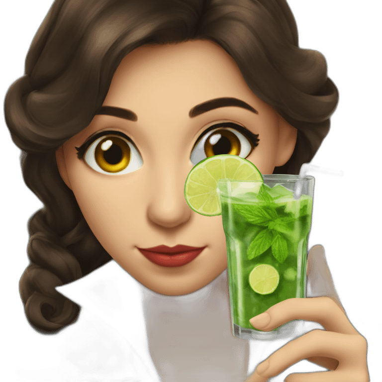 argentine girl sherlock holmes lens drinking mojito emoji