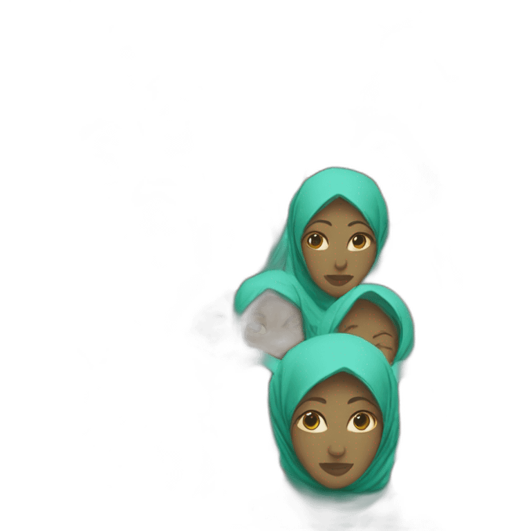 Black woman in turquoise hijab emoji