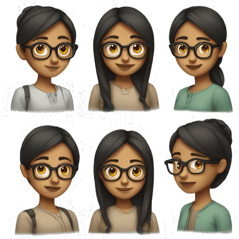 a 24 year old woman who wears glasses half filipino half arabian emoji