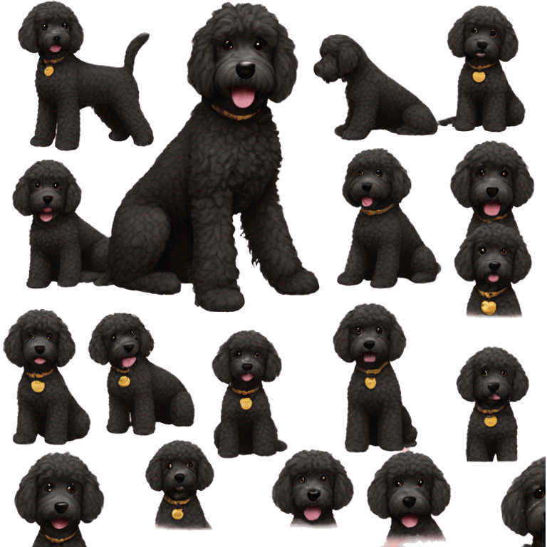 Black golden doodle  emoji