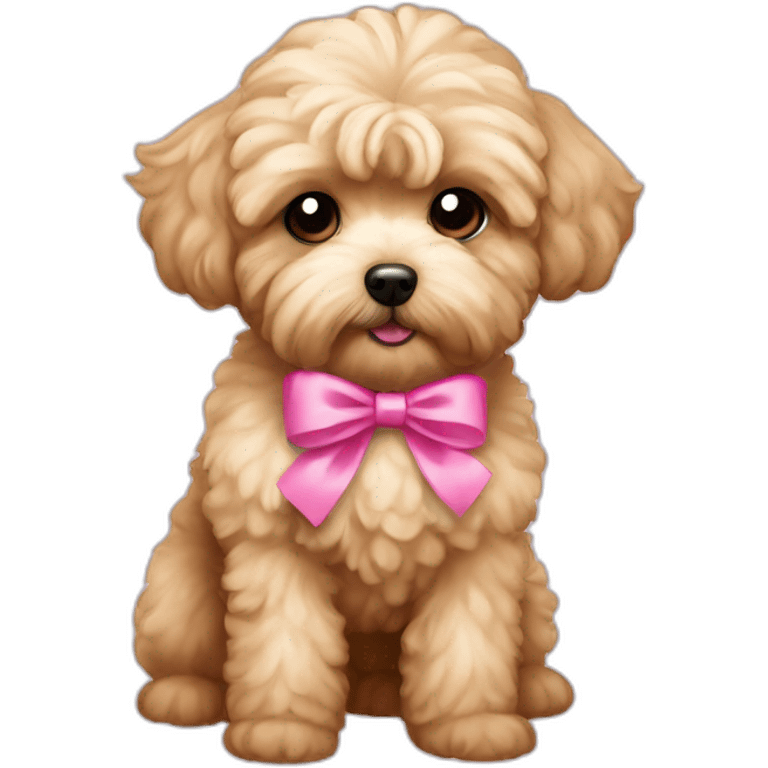 Maltipoo, with pink bow emoji