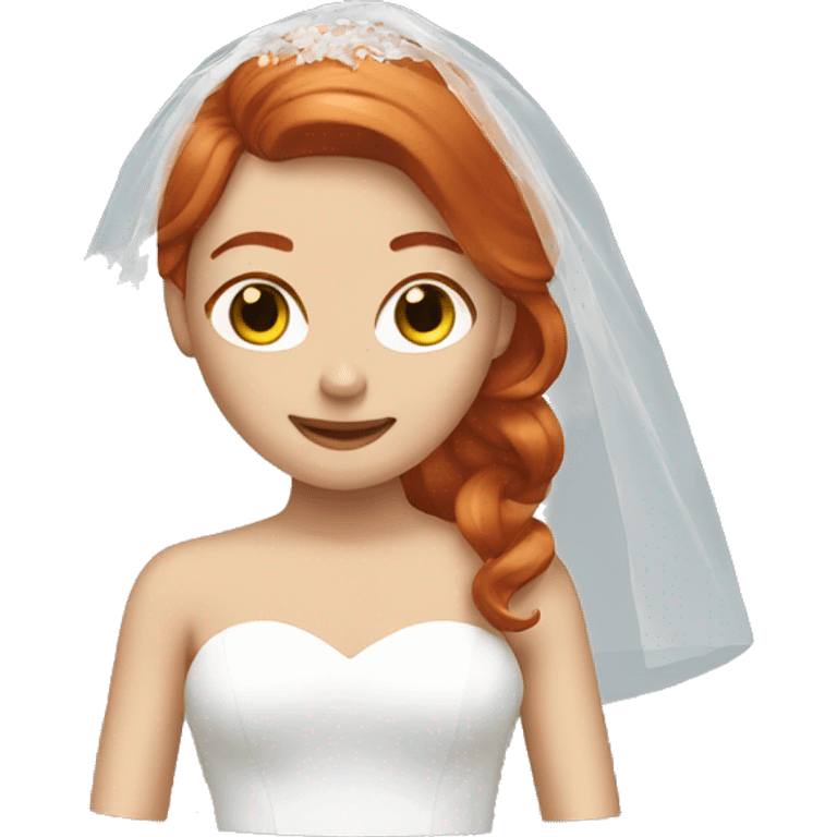 redhead with wedding veil emoji