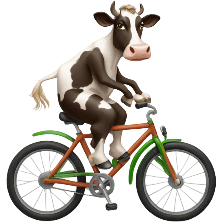 Cow riding bike emoji