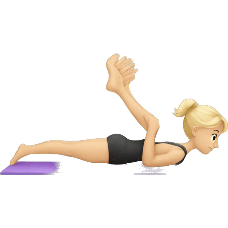 Blonde girl doing Pilates  emoji