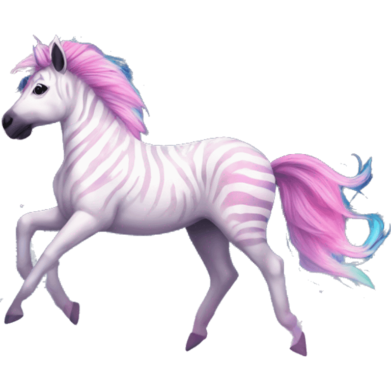 Zebra sparkling nebula unicorn Pegasus collage roses emoji