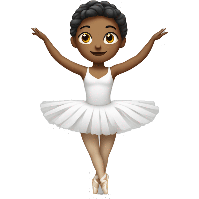 white ballerina with hands up emoji