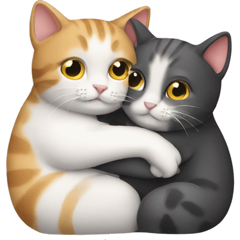 Two cats hugging  emoji